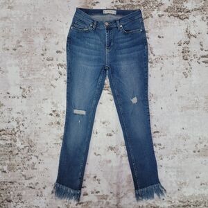 We The Free Fringe Hem Skinny Jeans Women’s Size 26 Distressed